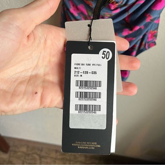 VIX PAULA HERMANNY Fiore Bia Ruched Floral-Print Halterneck Swimsuit Cobalt Blue - Picture 12 of 13